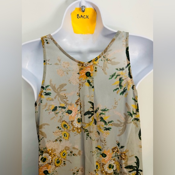 MAEVE ANTHROPOLOGIE MAGDA Blouse Sz. XS Sleeveless Floral Asymmetrical Ruffles. - Picture 8 of 12